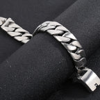 Heavy Metal Powerful 31MM Wide Thick Curb Chain Man Bracelet Men Massive Stainless Steel Men's On Hand Jewelry