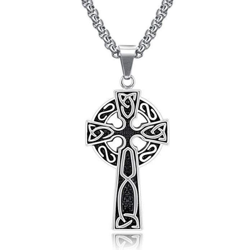 Gothic Cross Steel Pendant European American Retro