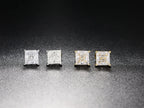 Gold Iced Out Square Zirconia Earrings Statement