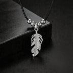Feather Stainless Steel Pendant Necklace