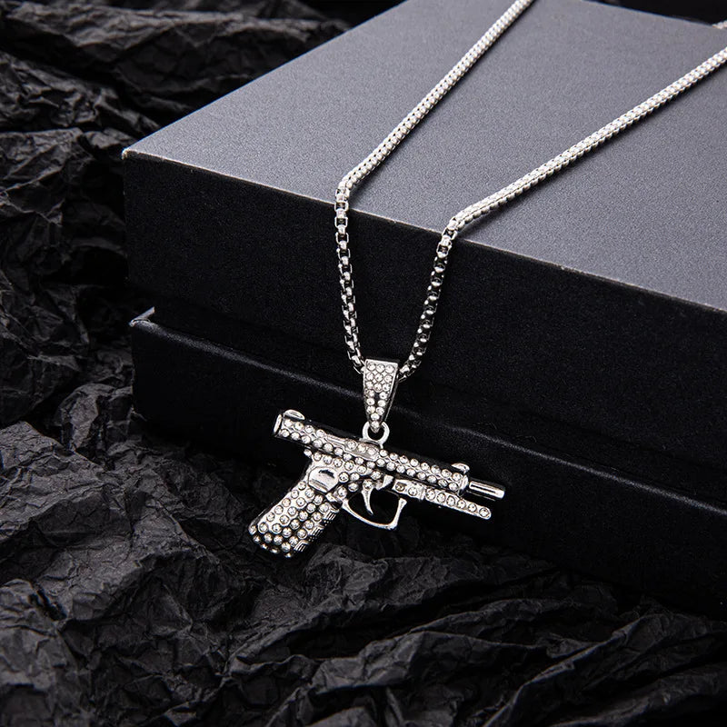 Pistol Steel Pendant Retro