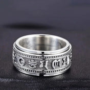 Thai Silver Six-Character Mantra Rotatable Ring