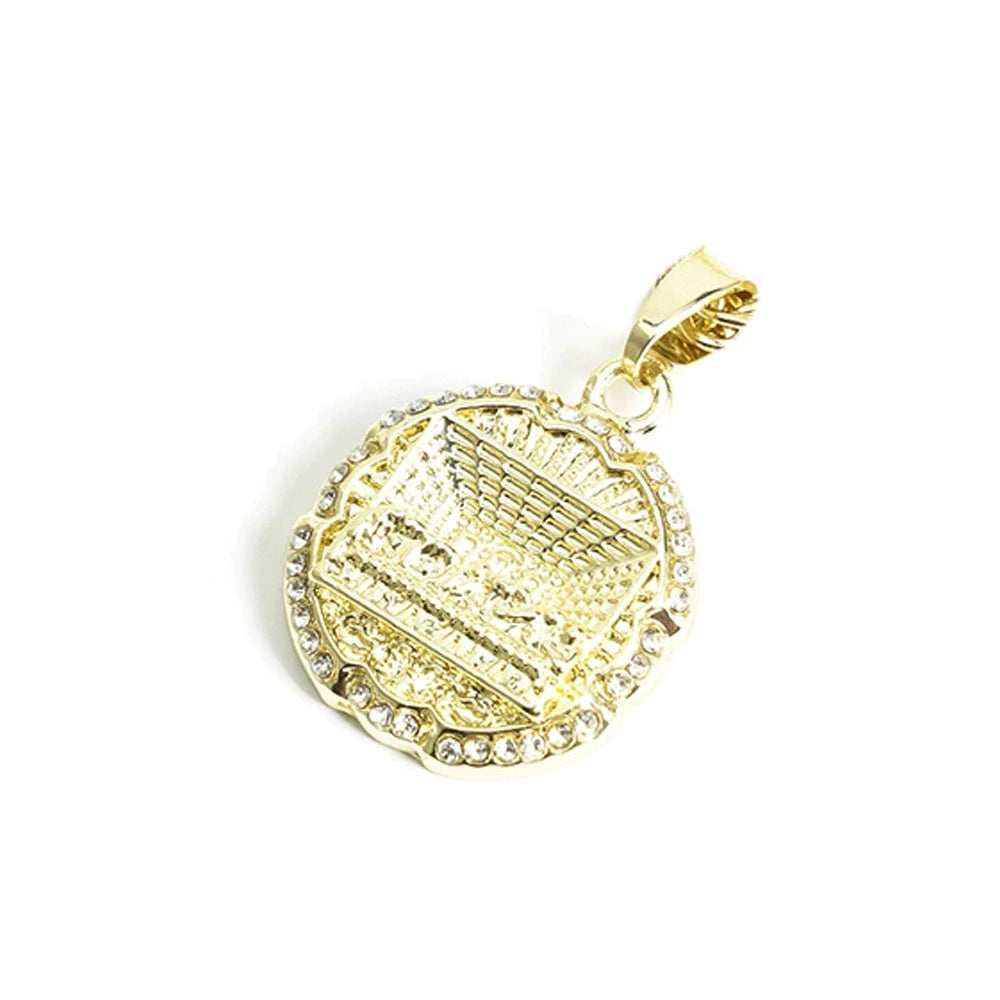 Hip Hop Round Medallion Last Supper Pendant Necklace With 4MM Rope Chain Fashion Necklaces for Men and Women Rock Rapper Jewelry