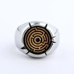 Vintage Gothic Biker Maze Ring — Stainless Steel