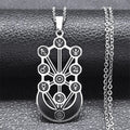 Kabbalah Sephirot Tree of Life Crescent Moon Necklace Cabala Stainless Steel Pendant Necklaces Jewelry Gitfs עץ החיים