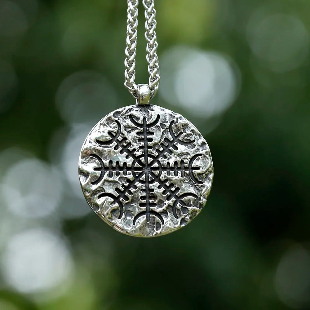 Viking Aegishjalmur Stainless Steel Pendant Necklace