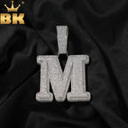 TBTK Big Bold Single Letter Pendant Initial Letter A-Z Micro Paved Out 5A Cubic Zirconia Charm Necklace Hiphop Jewelry