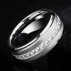 Autumn Hot Selling Silver Plated Stainless Steel Rings For Men Square Cubic Zircon Ring Jewelry Accessories Wholesale Size 7-13