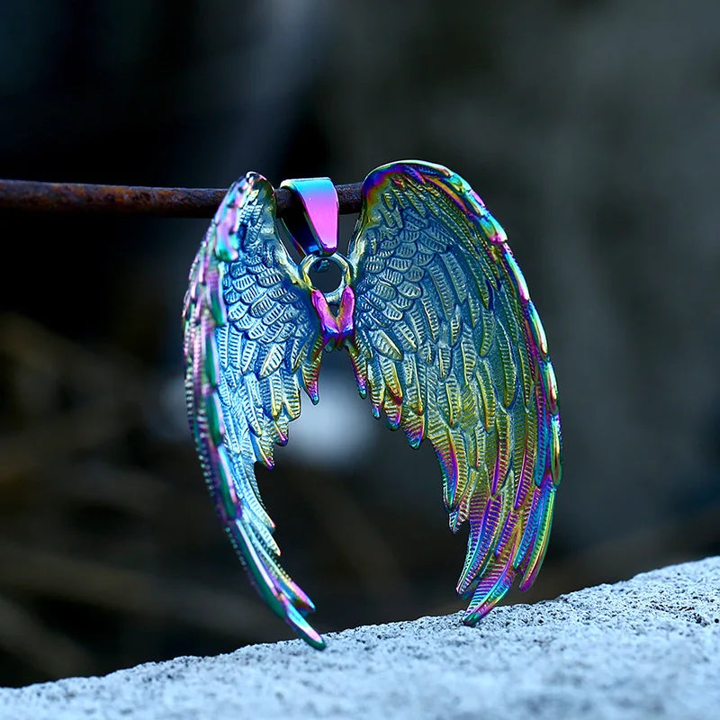 Angel Wings Pendant Necklace — Stainless Steel