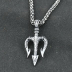 1pcs Men's Neptune Trident Pendant Necklaces Hip hop Boy Gifts Accessory with Stainless Steel Chain Men Statement