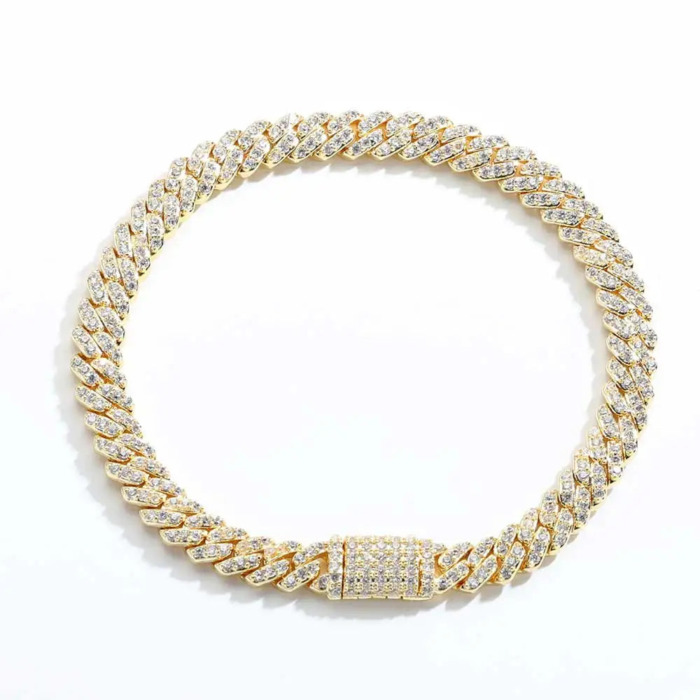 Gold Cuban Bracelet Iced Out 6MM Real Gold