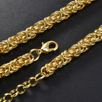 Minimalist Braided Chain Necklace Bracelet Set Lobster Clasp