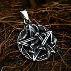 Pentagram Snake Pendant — Stainless Steel