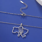 Tryzub Ukrainian Trident Necklace — Stainless Steel