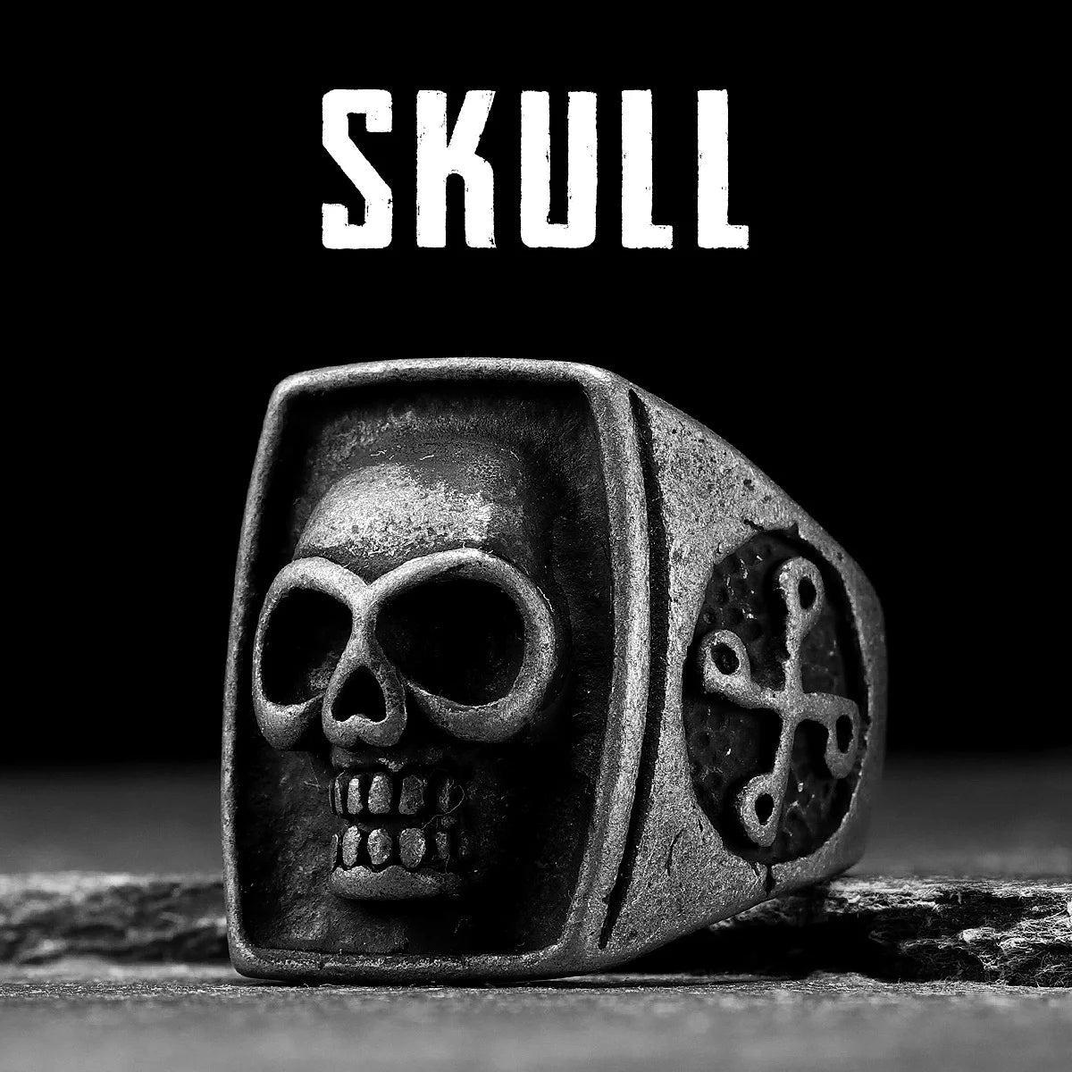 Phantom Skull Ring Black — Stainless Steel