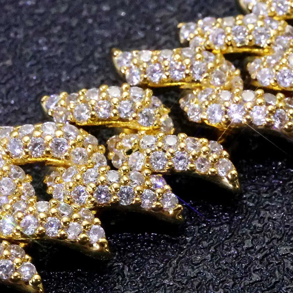 Iced Out Spiked Chain Necklace Stainless Steel