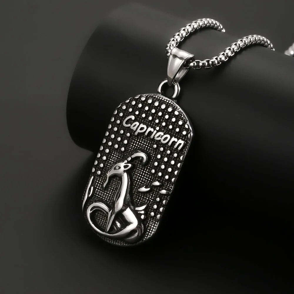 1PC Stainless Steel Scorpio Gemini 12 Zodiac Sign Necklace for Men  Leo Cancer Constellation Pendant Necklace Man Birthday Gift
