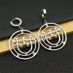 Baphomet Steel Earrings Sigeal Sigil Lucifer Dangle