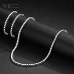 Hip Hop Iced Out Tennis Bracelet Necklace Men 4mm Tennis Chain Fashion Gold Color Jewelry Women Link 18/20inch Choker