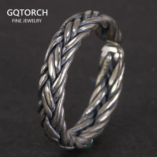 925 Sterling Silver Viking Braided Band Ring