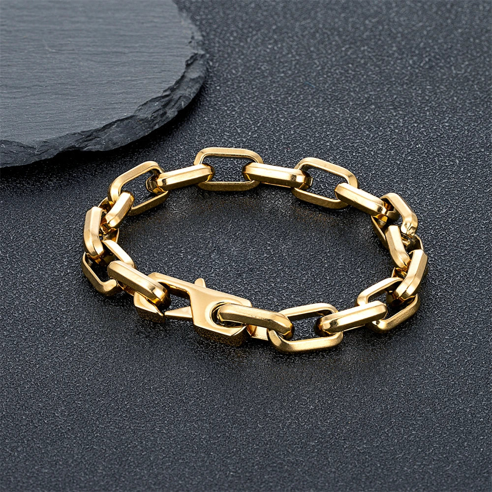 Charm Simple Cuba O-chain Bracelet Men Women Fashion Dubai Link Punk Hip Hop Stainless Steel Couple Bangle Trendy Jewelry Gifts