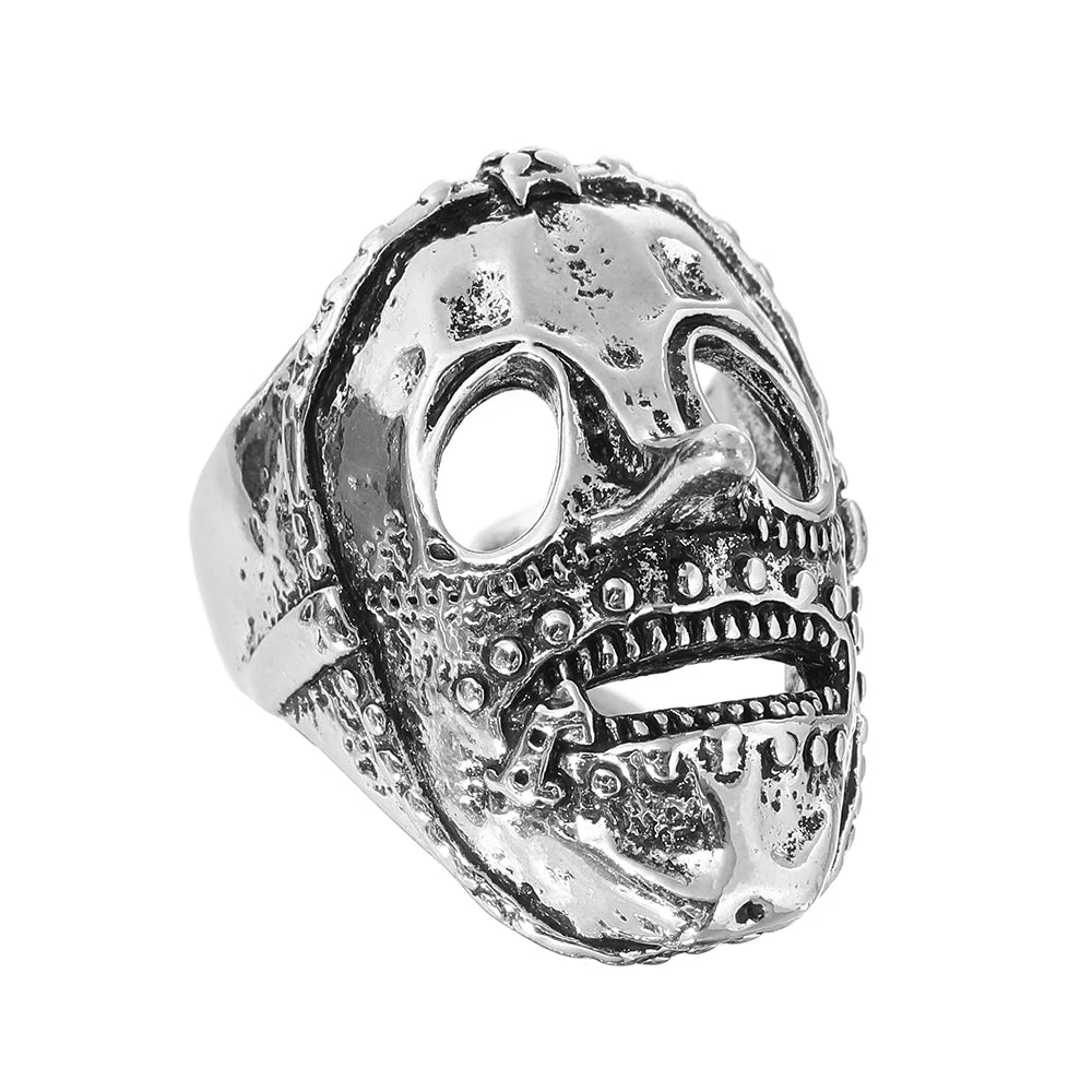 Robot Ghost Skull Open Ring — Stainless Steel