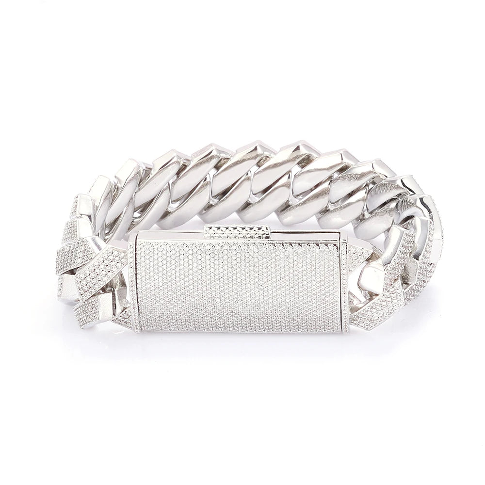 Iced Out Cuban Bracelet Stainless Steel 18/22MM