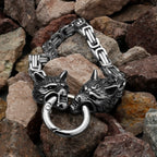 Nordic Viking Celtic Wolf Head Dragon Head Bird Head Ghost Head Men's Stainless Steel Bracelet Non-fading Jewelry Wholesale