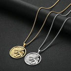 Witcher Geralt Wolf Medallion Pendant — Silver