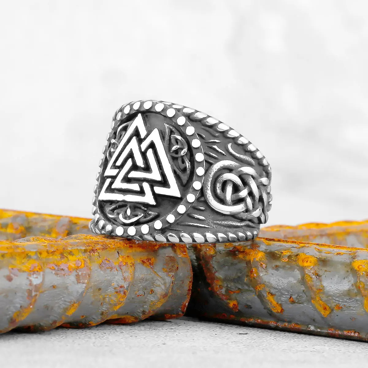 Vintage Stainless Steel Viking Amulet Ring Norse Compass Runes Men and Women Rings Teens Multi Style Jewelry Boyfriend