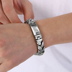 Matte Brushed Stainless Steel Bracelet for Man 11MM Wide Cuban Link Chain Bracelets Waterproof Gold/Silver Color