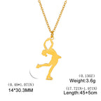 Ice Skater Charm Necklace — Stainless Steel