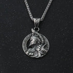 stainless steel King of War Spartan Warrior Portrait Pendant Men\'s Necklace Trend Rock Hip Hop Party Jewelry Christmas Gift