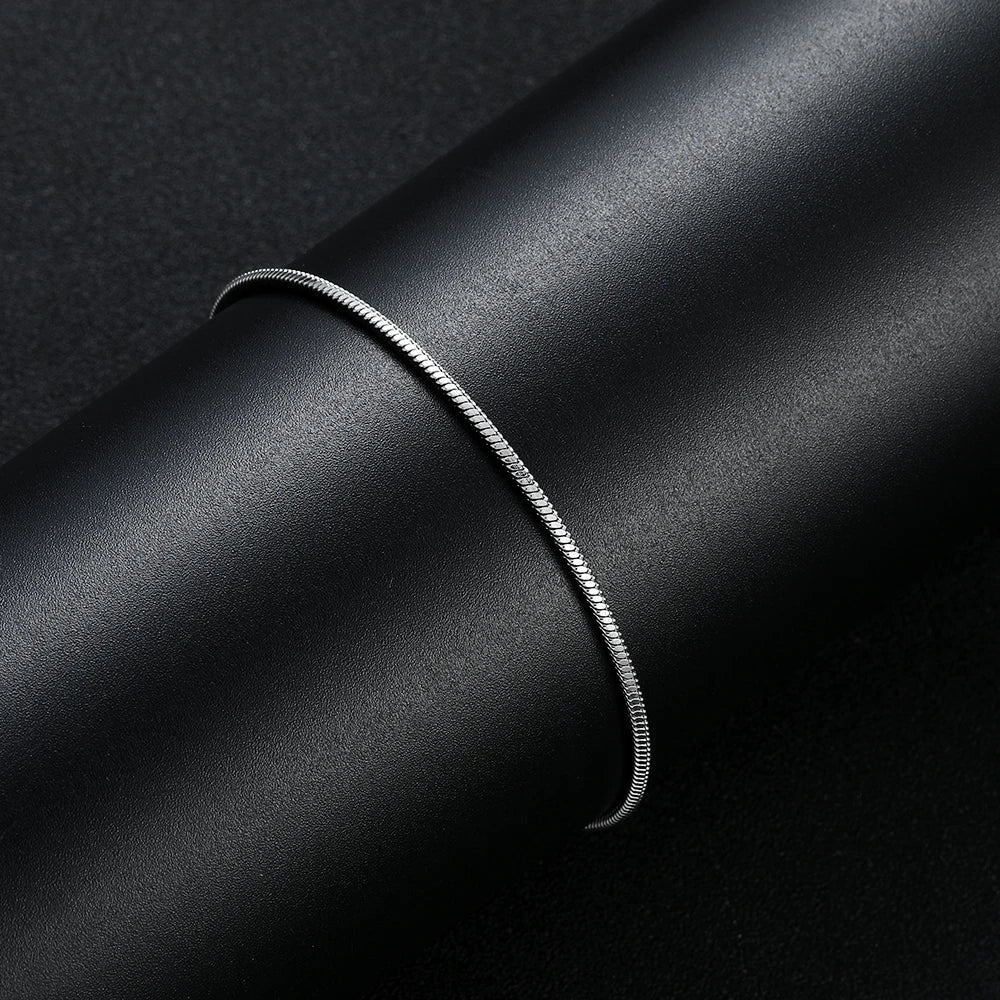 Square Snake Chain Bracelet 2mm — 316L Stainless Steel, 18-20cm