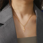 Skyrim 2026 Fashion Lightning Pendant Necklace for Women Stainless Steel Cool Choker Chain Jewelry Gifts