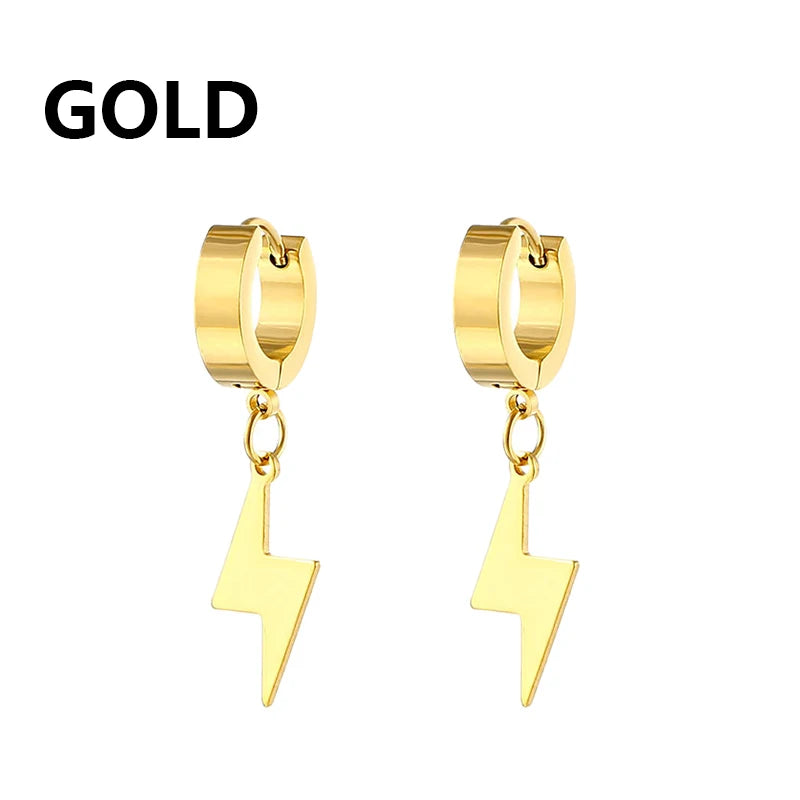 1 pair Fashion Simple Padlock Pendant Stainless steel lock Shaped Stud Earrings For Women Punk Hip Hop Style Ear