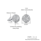 Hemispherical Style Chunky Cross Iced Out CZ Stud Earrings for Men Women Hip Hop Rock Piercing Ear Earings Punk Jewelry