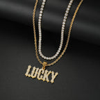 Personalized Custom Zircon Name Necklace Stainless Steel for Women Men Double Layers Zircon Twist Chain Birthday Jewelry Gift