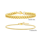 Rope Cuban Chain Bracelet 2pcs — Two-Tone