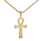 Unique Vintage Ankh Cross Necklace Unisex Stainless Steel Eye Of Horus Amulet Pendant Egyptian Jewelry Gifts