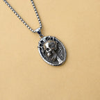Silver Skull Pendant Necklace Box Chain Stainless