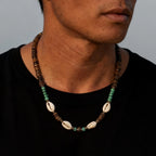 Coconut Shell Beaded Surfer Necklace