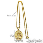Saint Joseph Baby Jesus Medal Pendant Necklace — Stainless Steel