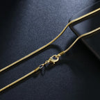 Two-Tone 1mm Snake Chain Necklace — 75cm Long
