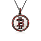 Gold Iced Out Bitcoin Pendant Necklace CZ