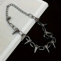 Studded Spikes Choker Necklace — Stainless Steel
