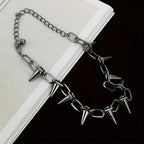 Studded Spikes Choker Necklace — Stainless Steel