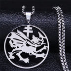 Baphomet Steel Ring Large Hollow Keychains Goat