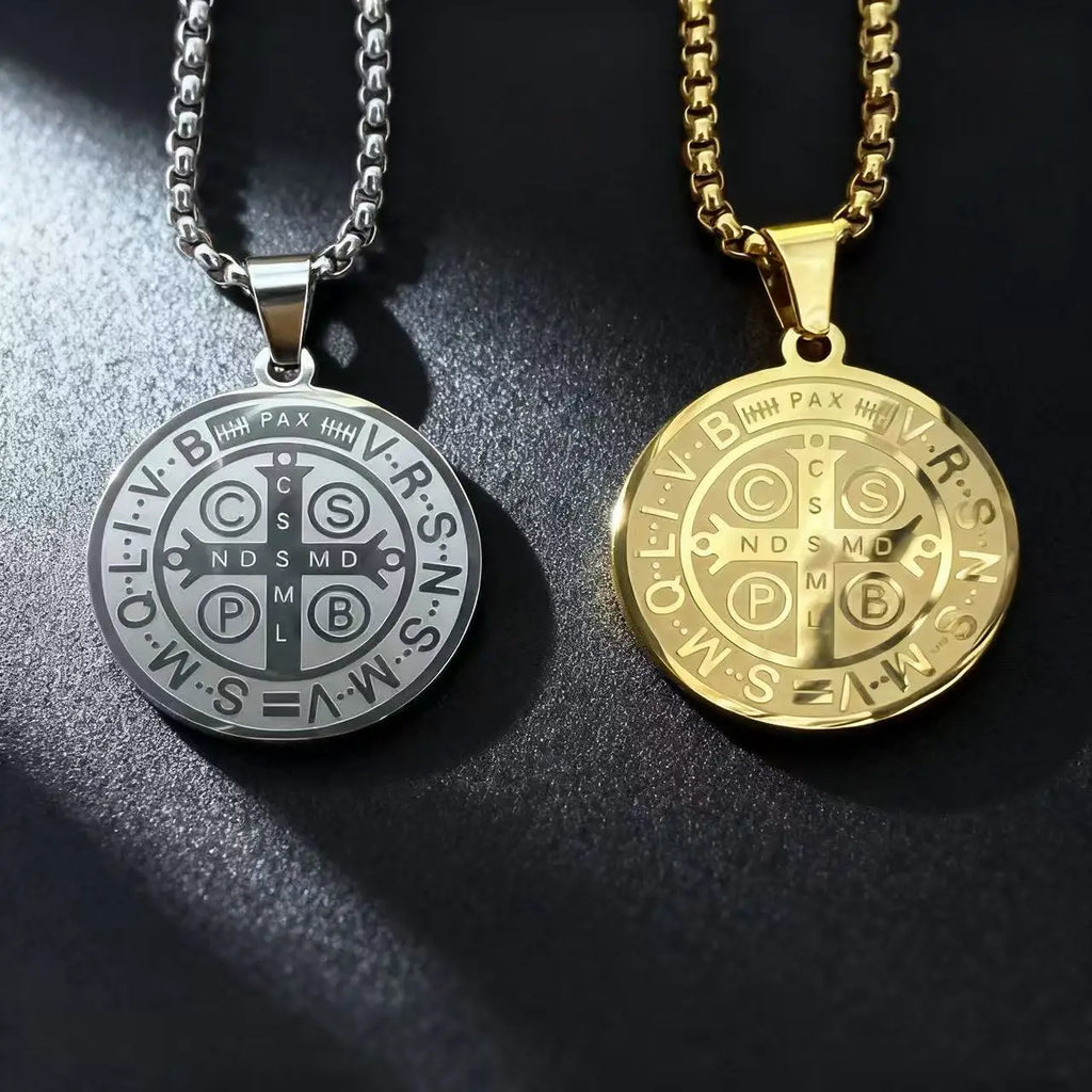 Saint Benedict Steel Pendant 316L San Benito