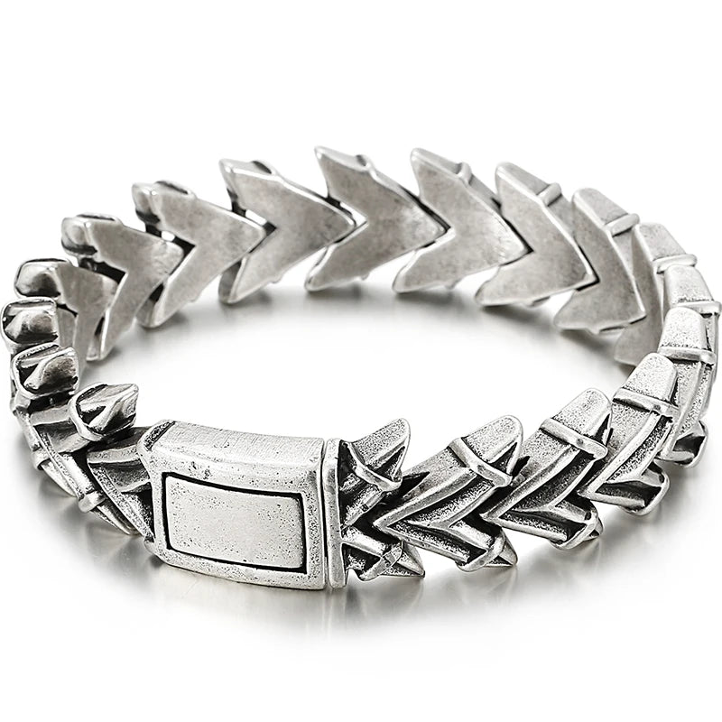 Punk Rocker Skull Bracelet For Men Cool Stainless Steel Men's Chain Bracelets Accessories Gothic Biker Jewelry Male